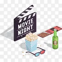 矢量扁平化电影元素-空若网 矢量扁平化电影元素-空若网