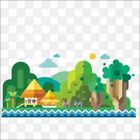 扁平化绿色环绕-空若网 扁平化绿色环绕-空若网