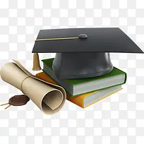 卡通手绘博士帽书本-空若网 卡通手绘博士帽书本-空若网