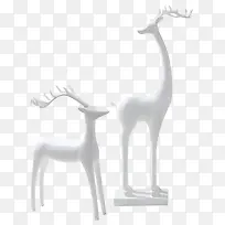 纯白色鹿雕像-空若网 纯白色鹿雕像-空若网
