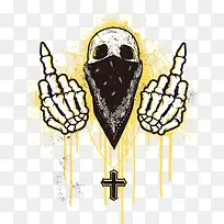 矢量骷髅手指墨迹喷溅-空若网 矢量骷髅手指墨迹喷溅-空若网