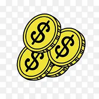 卡通金色钱币-空若网 卡通金色钱币-空若网
