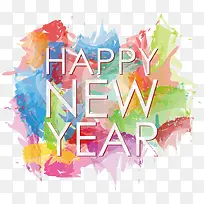 新年快乐抽象水彩-空若网 新年快乐抽象水彩-空若网