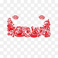 创意中国剪纸风格新年快乐-空若网 创意中国剪纸风格新年快乐-空若网