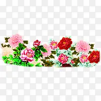 彩色的花群横条素材-空若网 彩色的花群横条素材-空若网