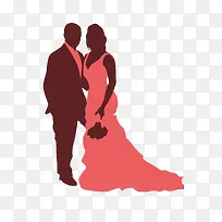 婚礼新人插画粉色-空若网 婚礼新人插画粉色-空若网