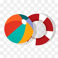 矢量泳圈皮球素材-空若网 矢量泳圈皮球素材-空若网