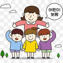 可爱卡通妈妈小朋友-空若网 可爱卡通妈妈小朋友-空若网