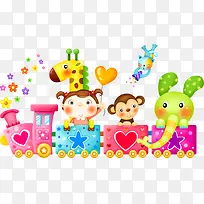 卡通动物火车-空若网 卡通动物火车-空若网