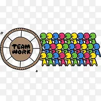 团队合作小人矢量素材-空若网 团队合作小人矢量素材-空若网