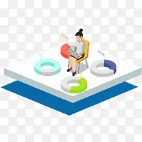 矢量PPT商务办公数据图表插画-空若网 矢量PPT商务办公数据图表插画-空若网