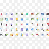 电脑互联网数据彩色扁平图标-空若网 电脑互联网数据彩色扁平图标-空若网