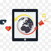 矢量办公插画扁平数据传输-空若网 矢量办公插画扁平数据传输-空若网