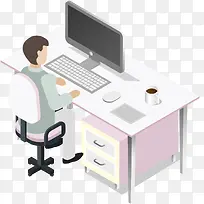 矢量手绘商务办公插画-空若网 矢量手绘商务办公插画-空若网