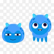 可爱蓝色小动物-空若网 可爱蓝色小动物-空若网