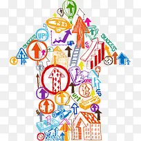 彩色个性箭头标志-空若网 彩色个性箭头标志-空若网