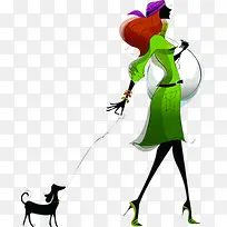 绿色手绘时尚个性美女-空若网 绿色手绘时尚个性美女-空若网