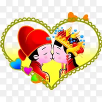 亲吻爱心中式情侣-空若网 亲吻爱心中式情侣-空若网