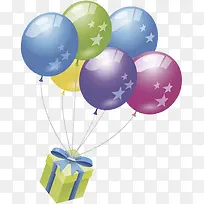 手绘彩色星星气球-空若网 手绘彩色星星气球-空若网