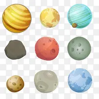 彩色卡通星球素材-空若网 彩色卡通星球素材-空若网