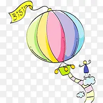春天彩色漫画气球-空若网 春天彩色漫画气球-空若网
