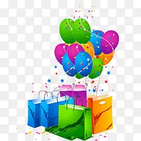 彩色气球彩色纸袋-空若网 彩色气球彩色纸袋-空若网