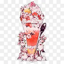 卡通水彩冰淇淋-空若网 卡通水彩冰淇淋-空若网