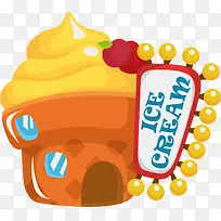 冰激凌卡通房子素材-空若网 冰激凌卡通房子素材-空若网