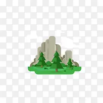 扁平化 卡通 PPT素材 山水-空若网 扁平化 卡通 PPT素材 山水-空若网