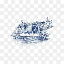 手绘瀑布-空若网 手绘瀑布-空若网