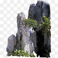 摄影有植物的假山-空若网 摄影有植物的假山-空若网