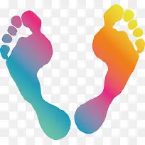 彩色渐变脚印-空若网 彩色渐变脚印-空若网