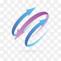 彩色螺旋箭头标志-空若网 彩色螺旋箭头标志-空若网