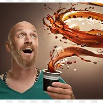 咖啡螺旋海报背景-空若网 咖啡螺旋海报背景-空若网