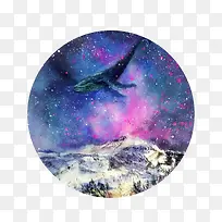 海豚与星空创意素材-空若网 海豚与星空创意素材-空若网