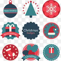 扁平圣诞标签-空若网 扁平圣诞标签-空若网