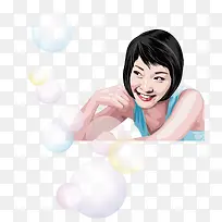 彩色气泡微笑阳光女人-空若网 彩色气泡微笑阳光女人-空若网
