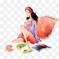 家居女性插画-空若网 家居女性插画-空若网