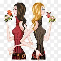 手绘时尚人物-空若网 手绘时尚人物-空若网