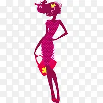 卡通时尚女性剪影-空若网 卡通时尚女性剪影-空若网