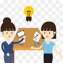 扁平化商务女性插画-空若网 扁平化商务女性插画-空若网