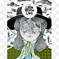 脸上一堆花的女士创意插画-空若网 脸上一堆花的女士创意插画-空若网