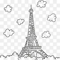 手绘巴黎铁塔-空若网 手绘巴黎铁塔-空若网