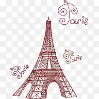 手绘埃菲尔铁塔-空若网 手绘埃菲尔铁塔-空若网