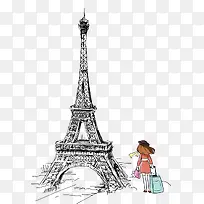 手绘埃菲尔铁塔-空若网 手绘埃菲尔铁塔-空若网