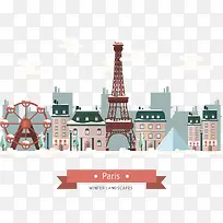 矢量手绘卡通巴黎建筑-空若网 矢量手绘卡通巴黎建筑-空若网