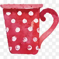 手绘红色杯子-空若网 手绘红色杯子-空若网