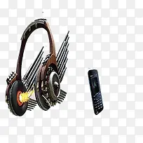 黑色炫酷翅膀耳机-空若网 黑色炫酷翅膀耳机-空若网