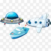轮船飞船PNG矢量素材-空若网 轮船飞船PNG矢量素材-空若网