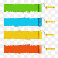 绿色蓝色黄色橙色油漆刷-空若网 绿色蓝色黄色橙色油漆刷-空若网